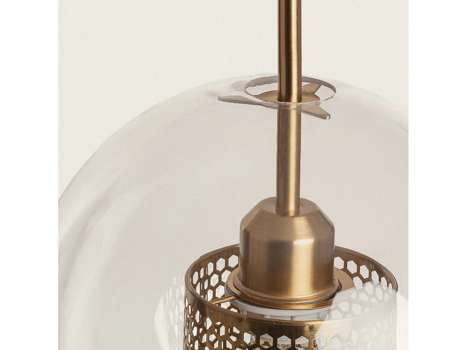 Lámpara Colgante Metal y Cristal Julieta Dorado