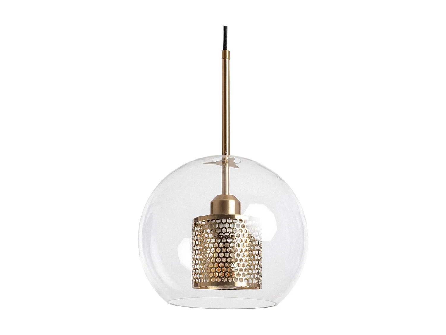 Lámpara Colgante Metal y Cristal Julieta Dorado