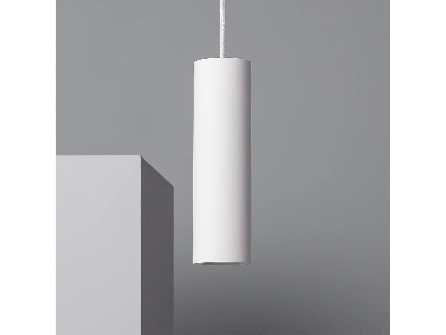 Lampada a Sospensione Gesso Slim Bianco