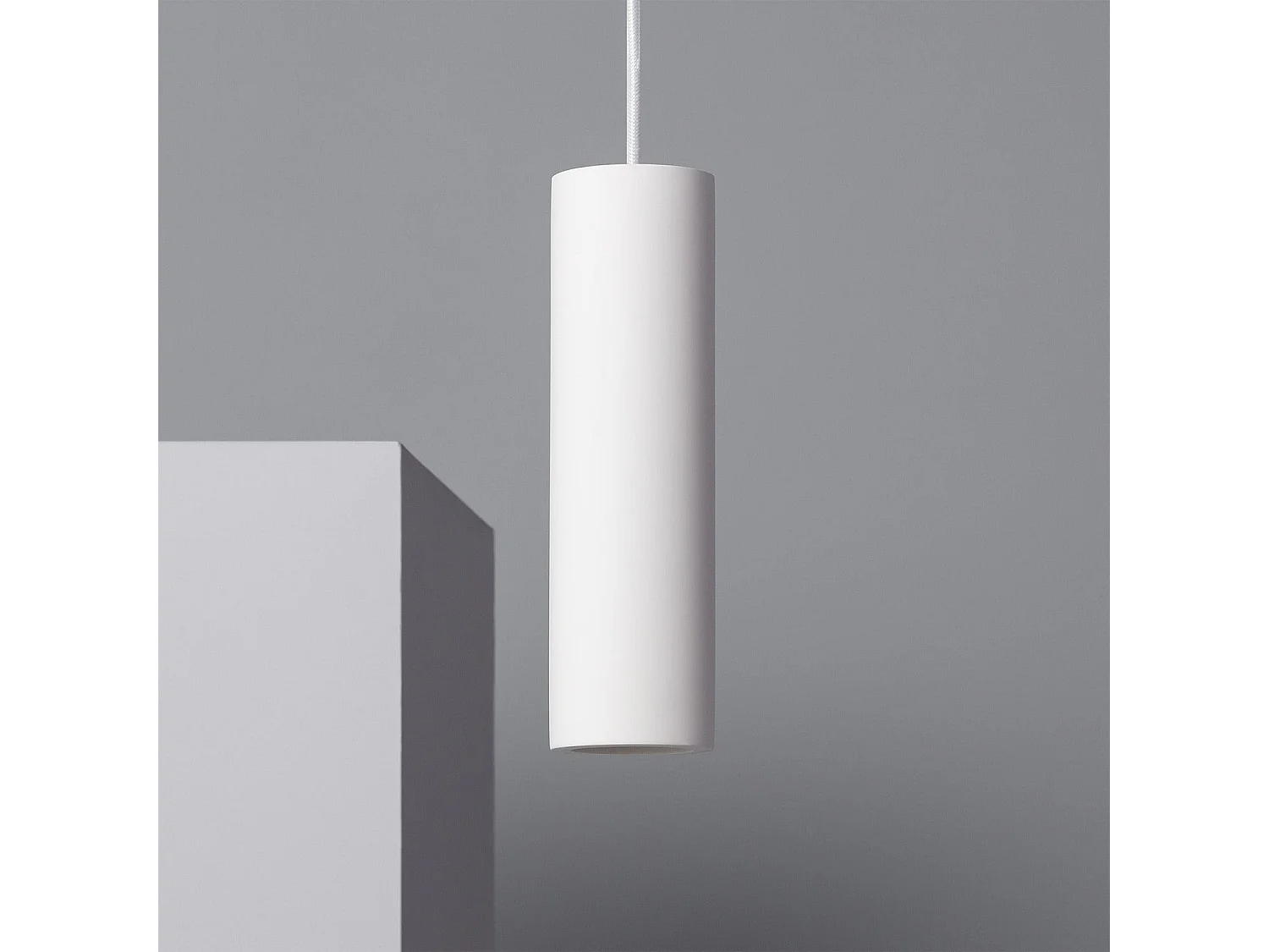 Lampada a Sospensione Gesso Slim Bianco