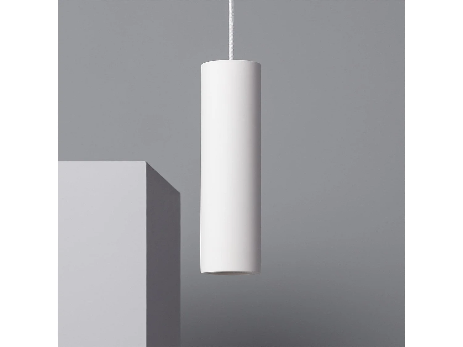 Lampada a Sospensione Gesso Slim Bianco