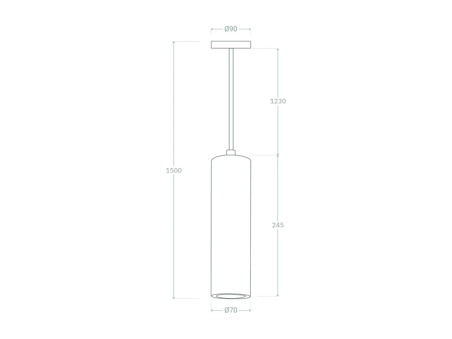 Lampada a Sospensione Gesso Slim Bianco