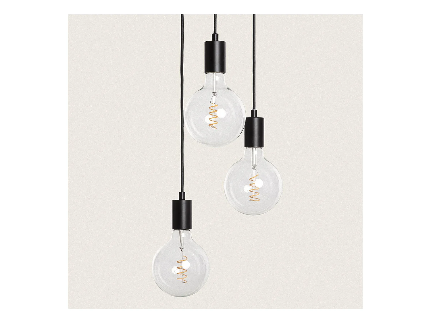 Suspension Métal Cascade 3 Spots  Noir