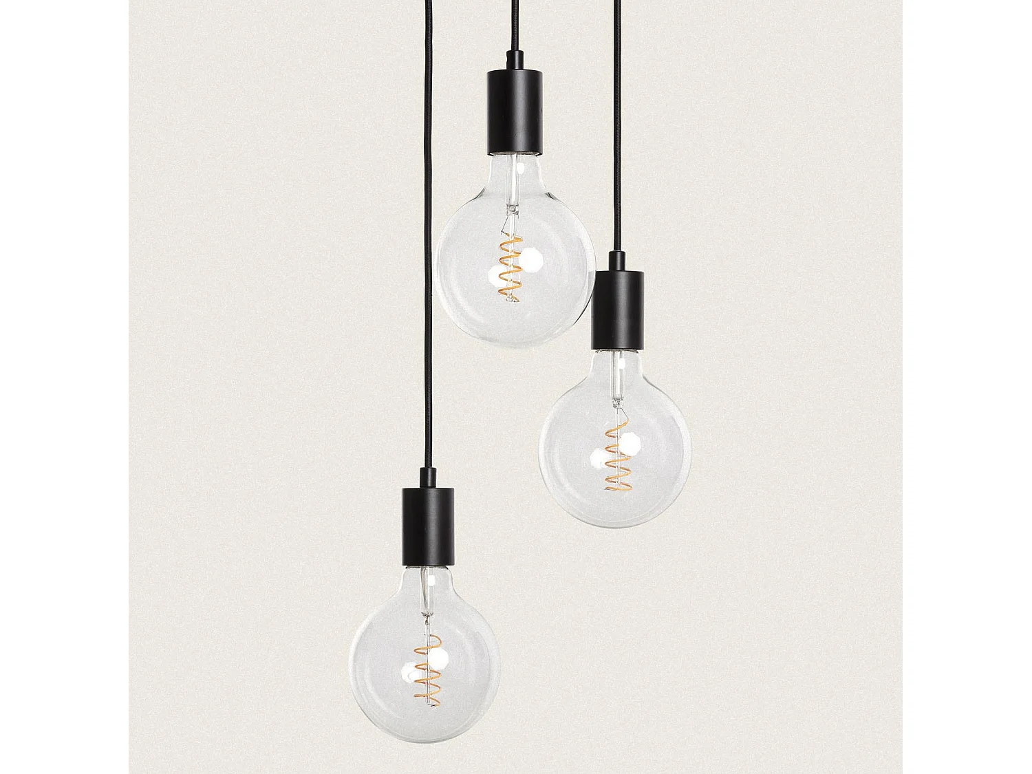 Suspension Métal Cascade 3 Spots  Noir