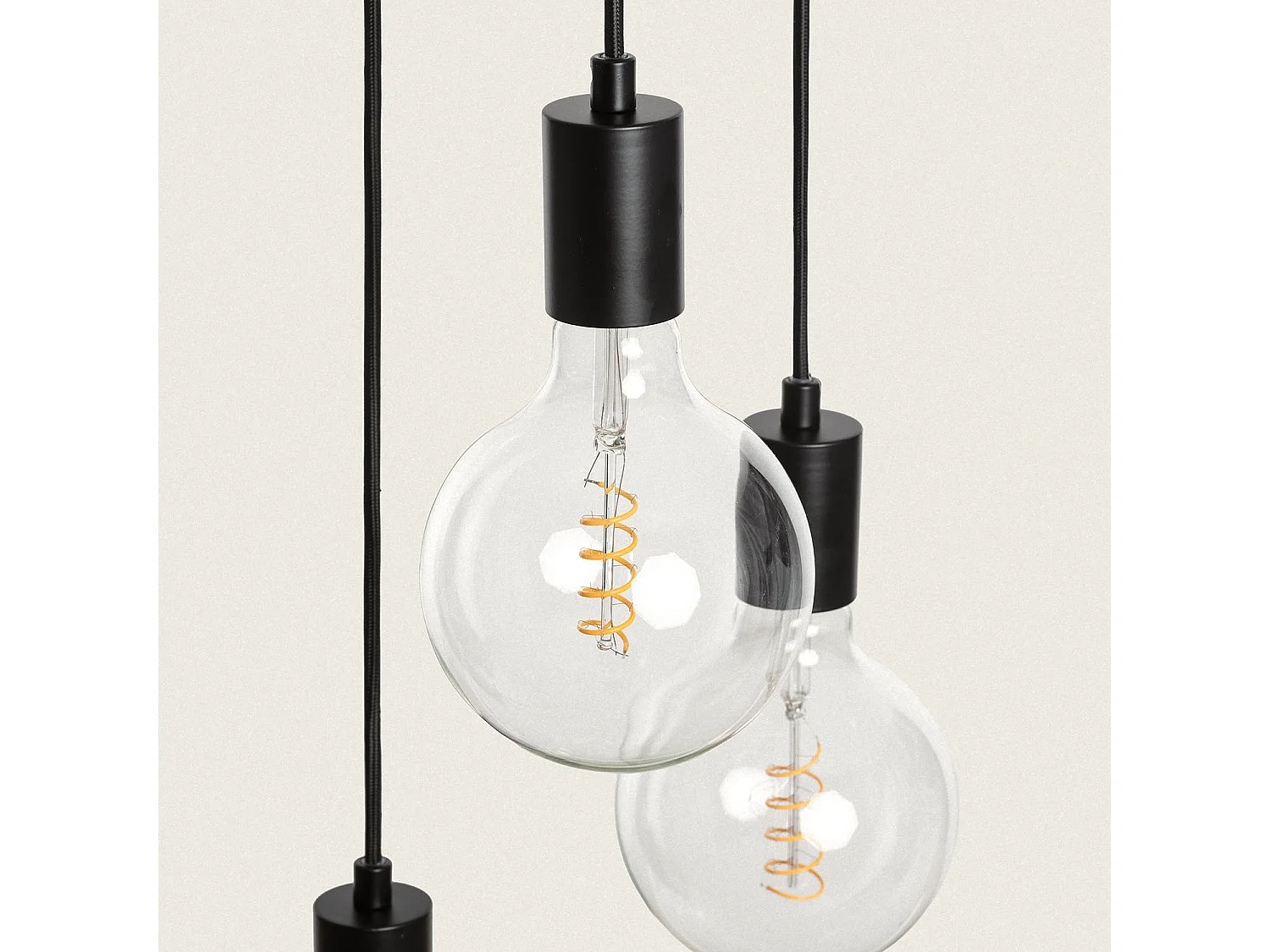 Suspension Métal Cascade 3 Spots  Noir