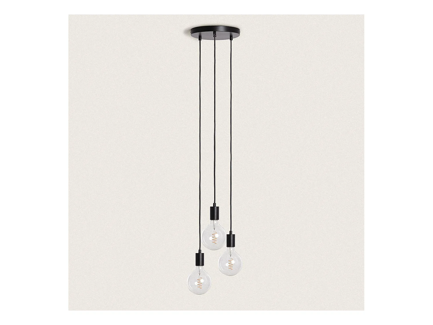 Lámpara Colgante 3 Focos Metal Cascade Negro