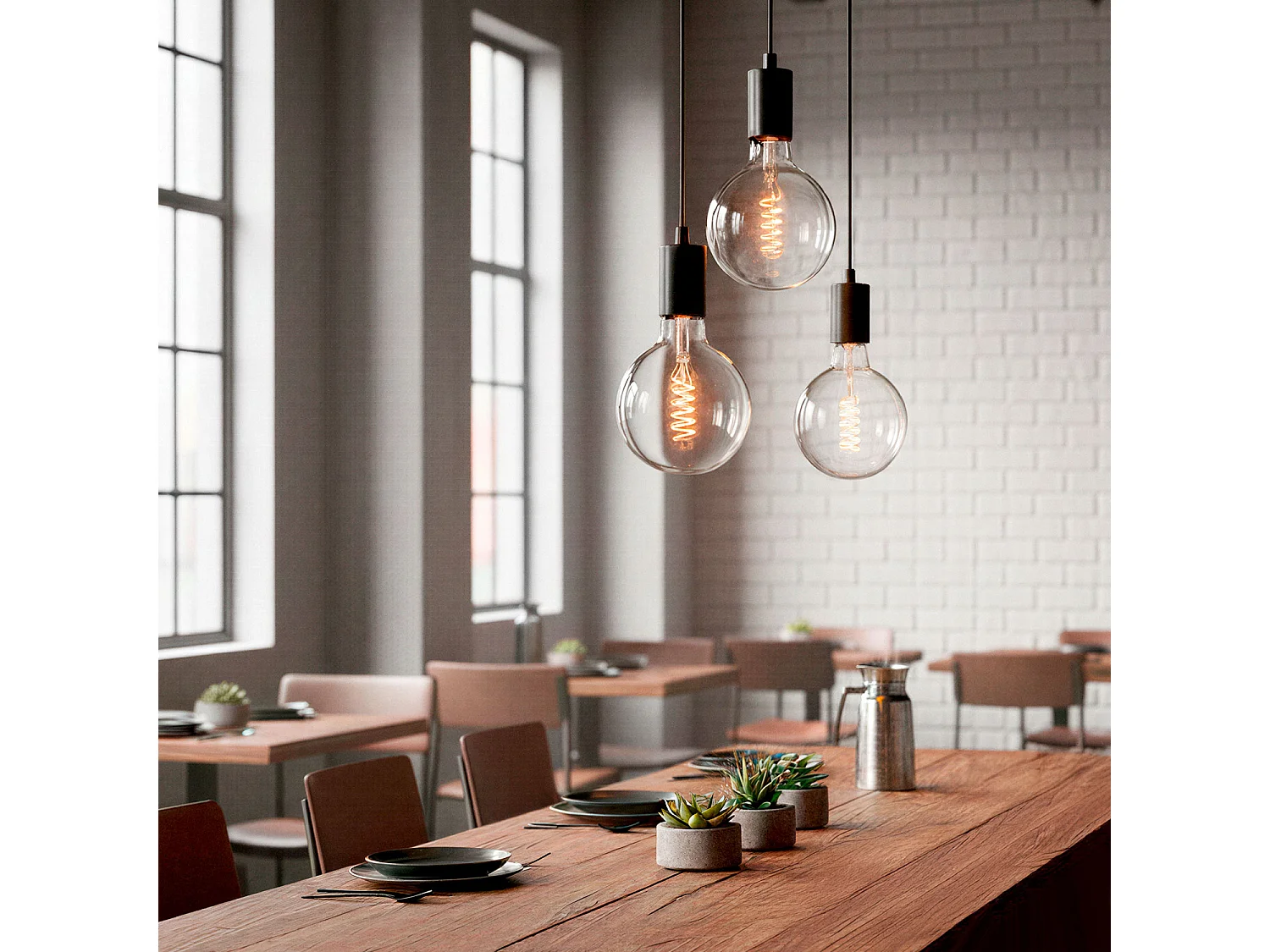 Suspension Métal Cascade 3 Spots  Noir