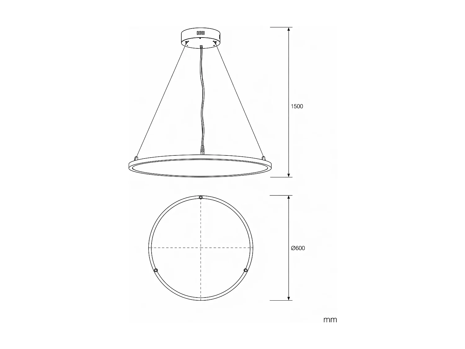 Lámpara Colgante LED 36W de Metal Magnus 2700K Blanco Cálido