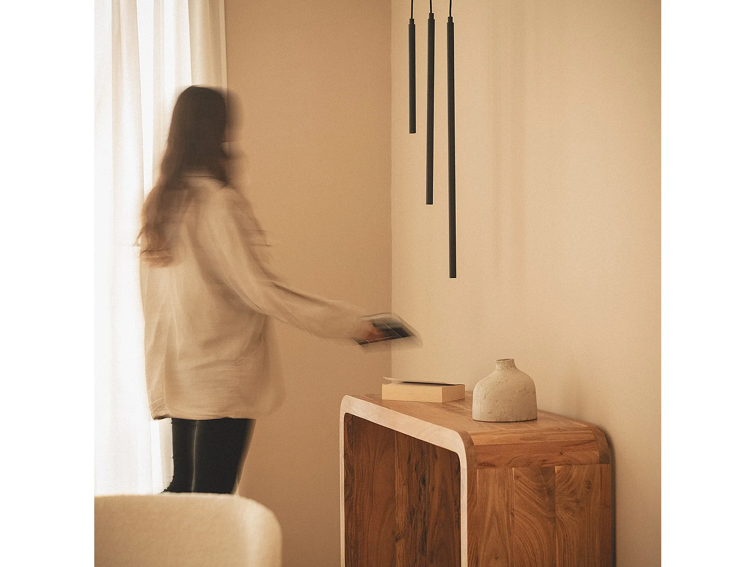 Suspension LED 3W Aluminium Evory M Noir