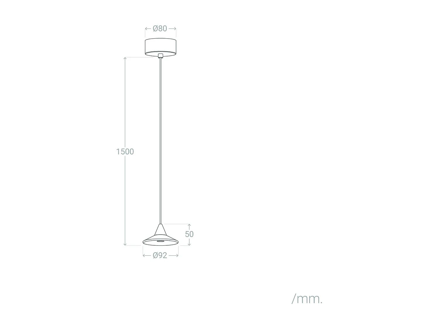 Lámpara Colgante LED 6W Aluminio Edsel Negro