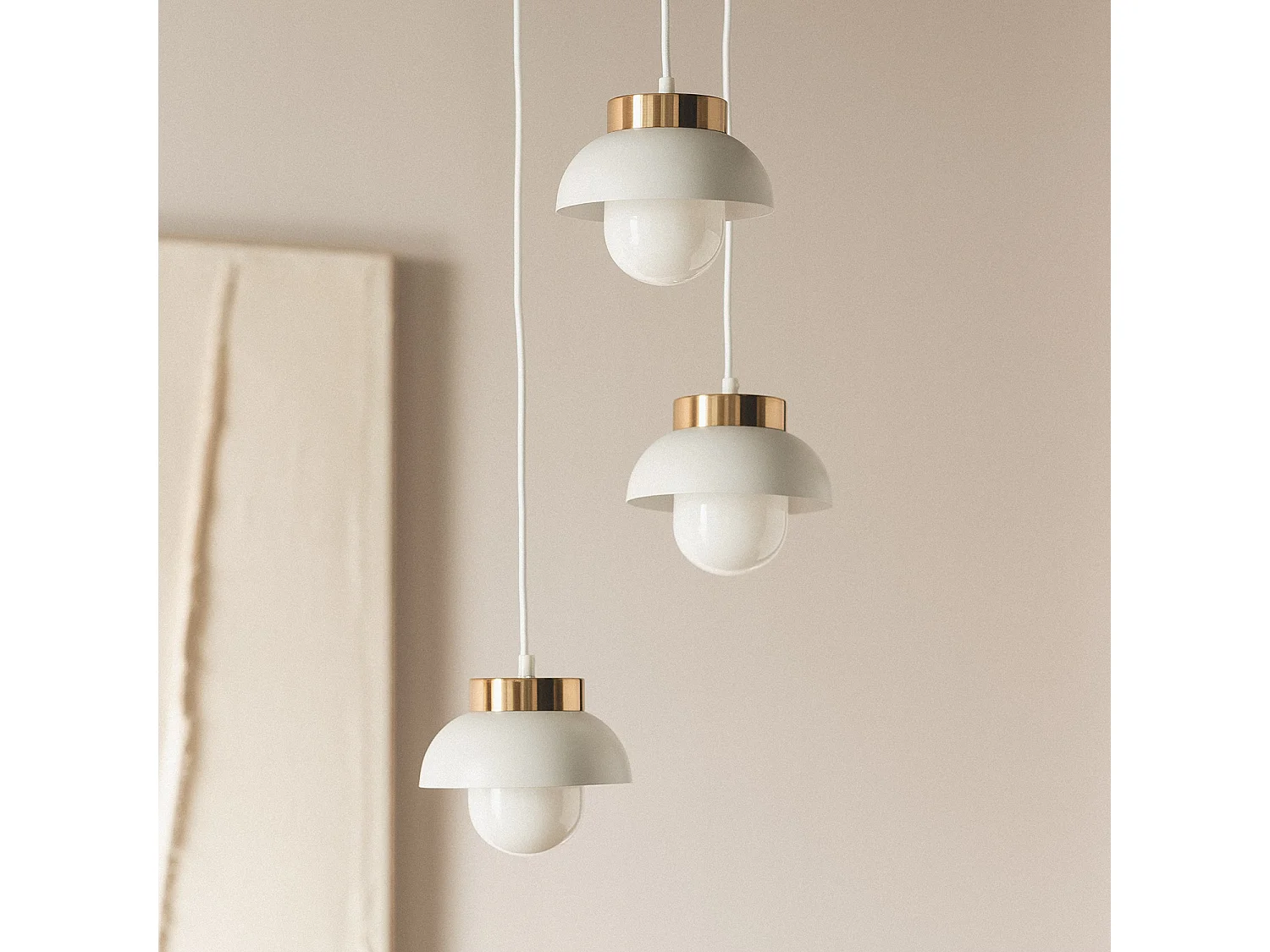 Lámpara Colgante Metal Tri Geri Blanco