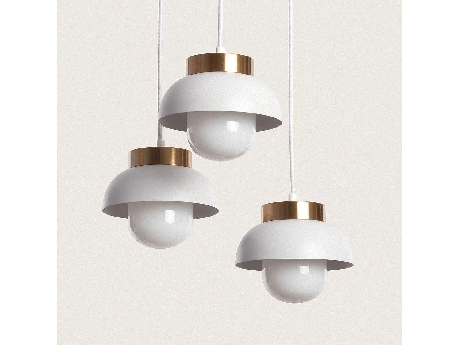 Lámpara Colgante Metal Tri Geri Blanco