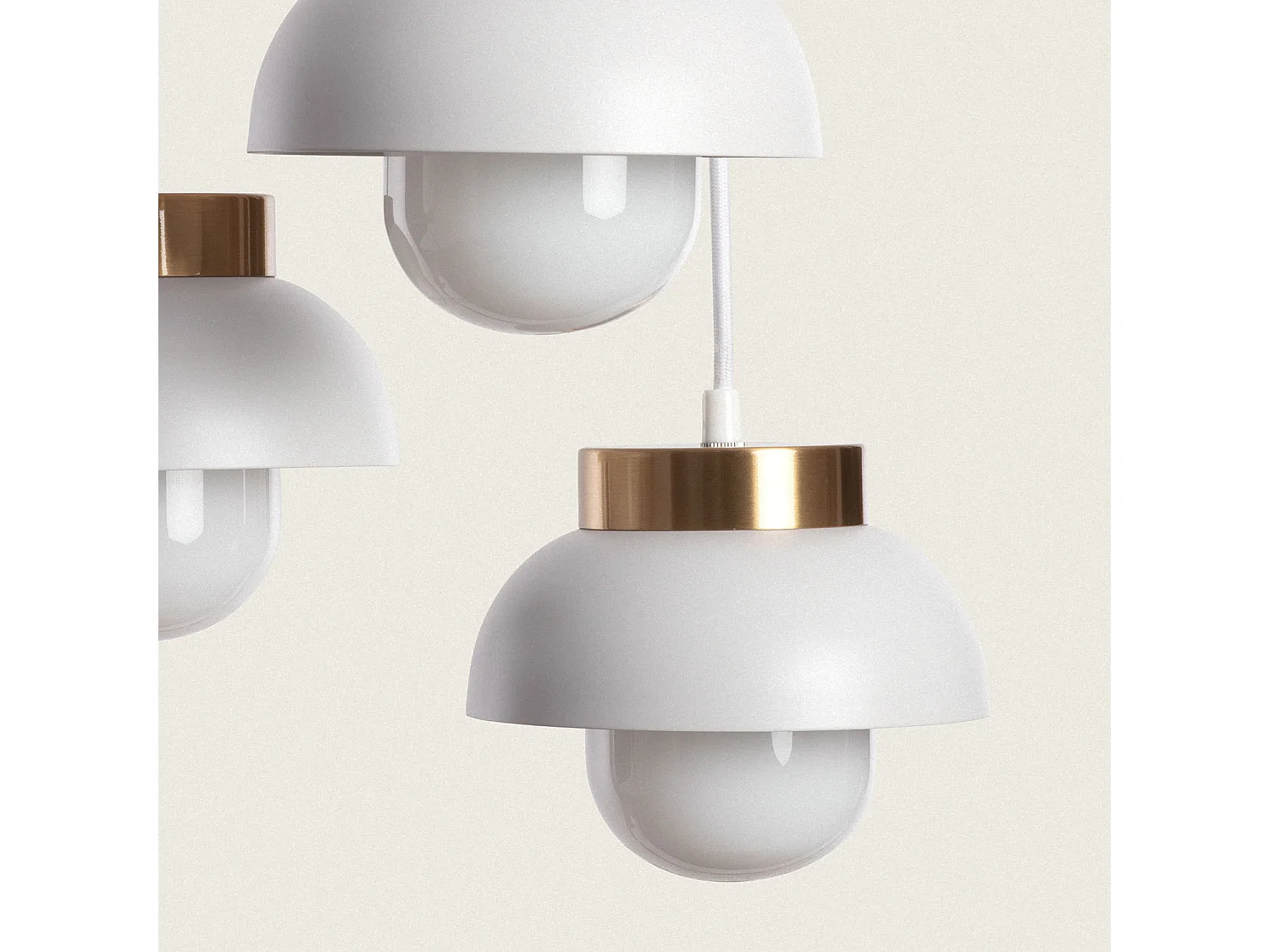 Lámpara Colgante Metal Tri Geri Blanco