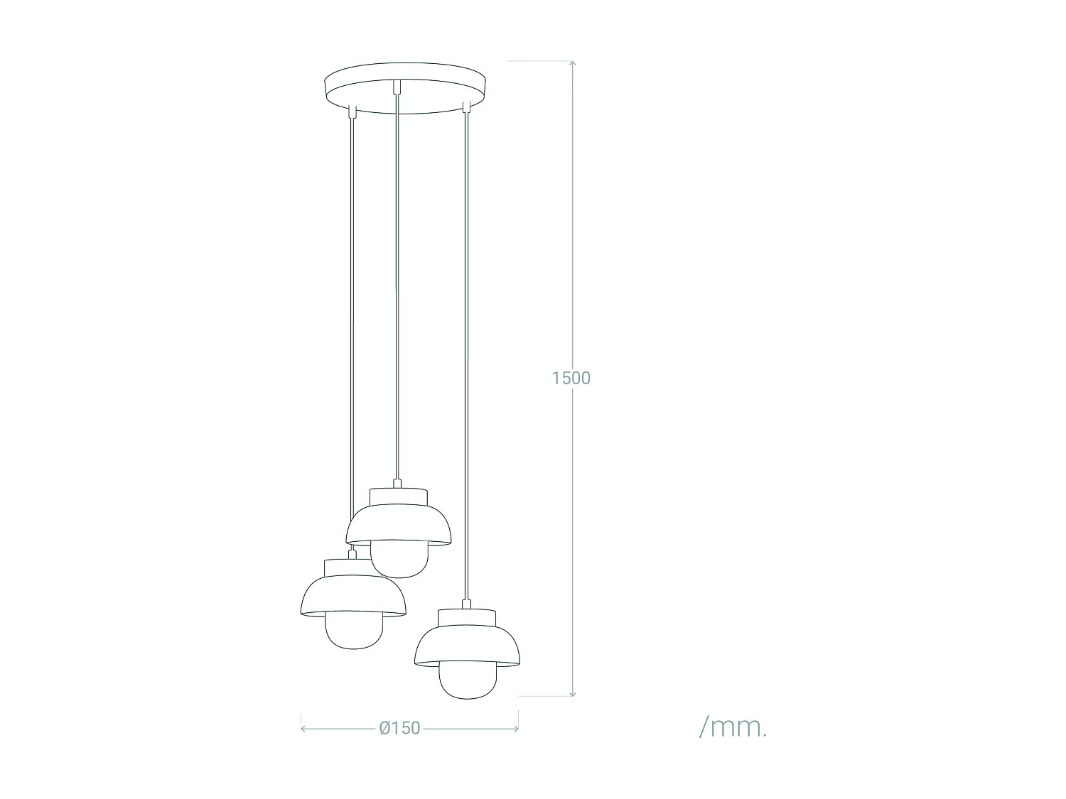 Suspension Métal Tri Geri Blanc