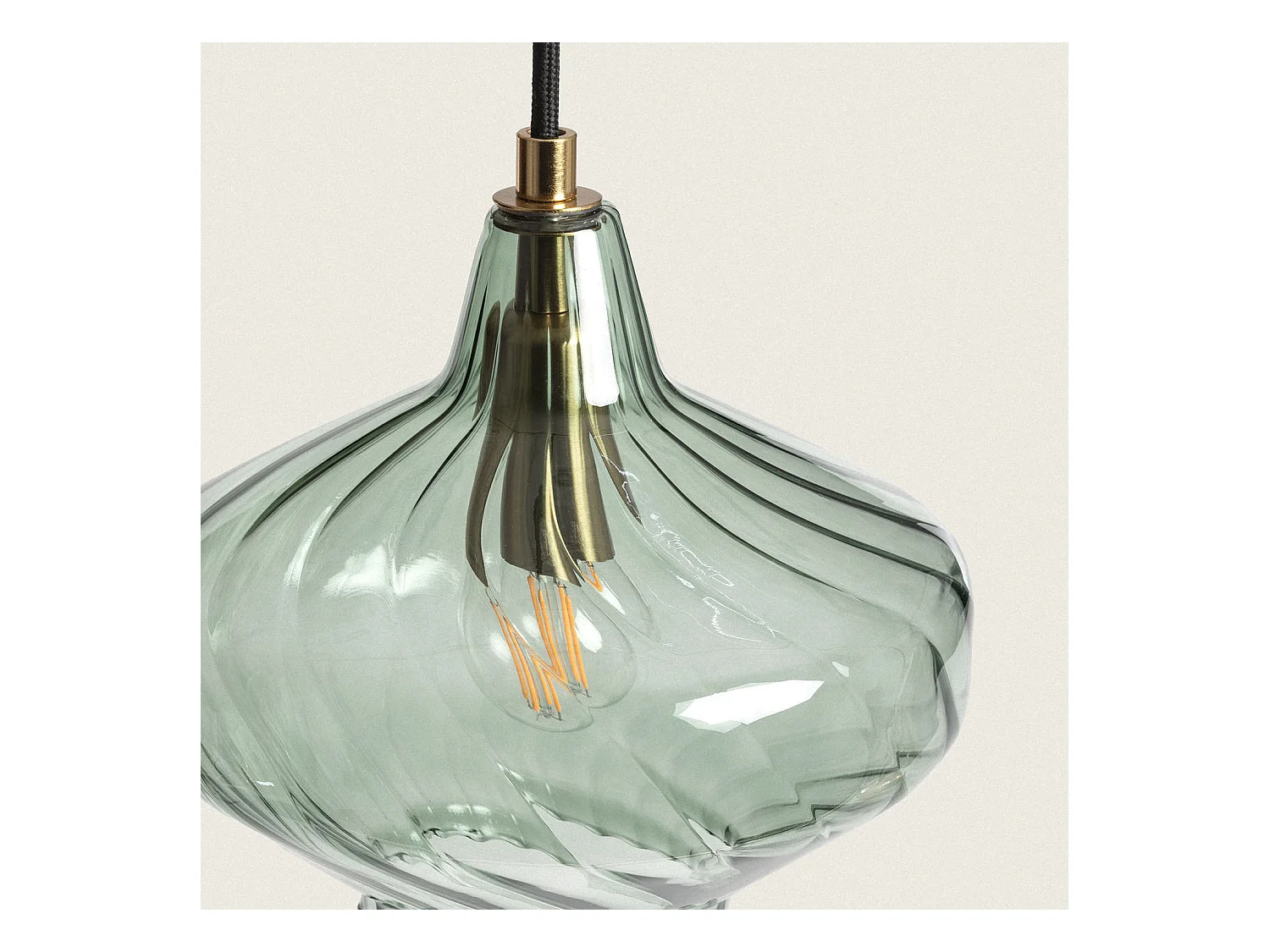 Lampada a Sospensione Vetro Blas Verde Oliva