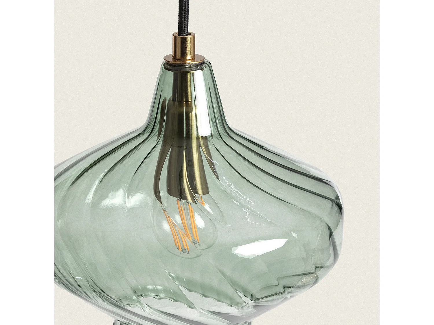 Suspension Verre Blas Vert olive