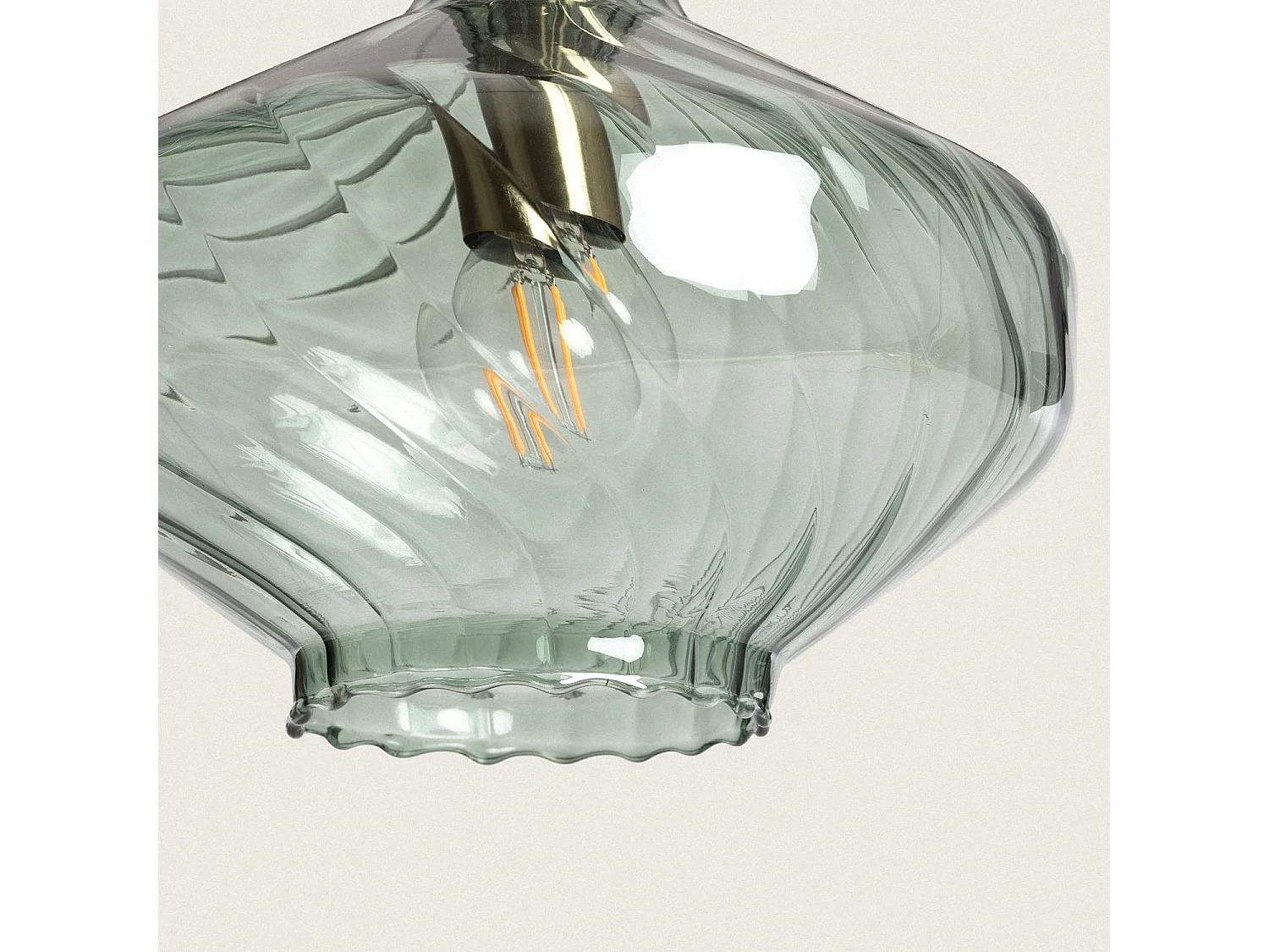 Suspension Verre Blas Vert olive