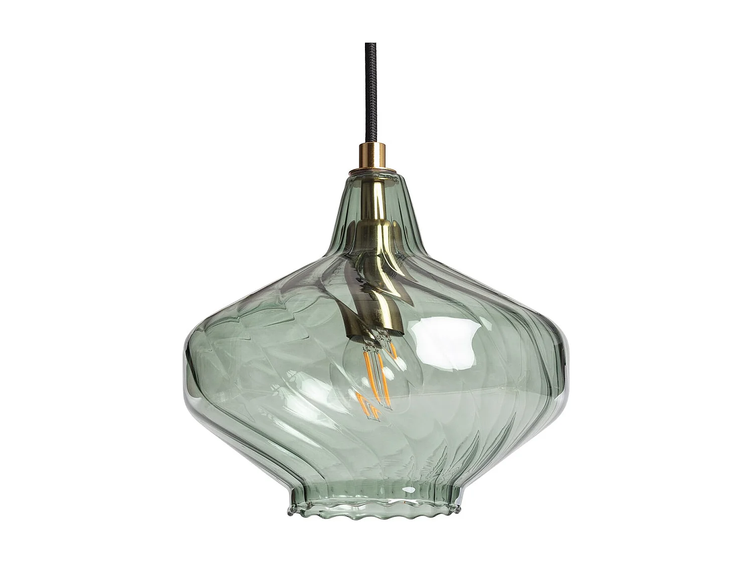 Suspension Verre Blas Vert olive