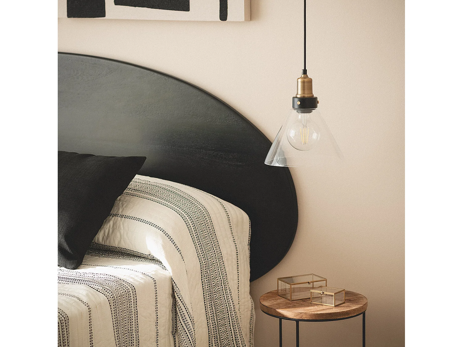 Lampada a Sospensione Metallo e Vetro Factory Trasparente