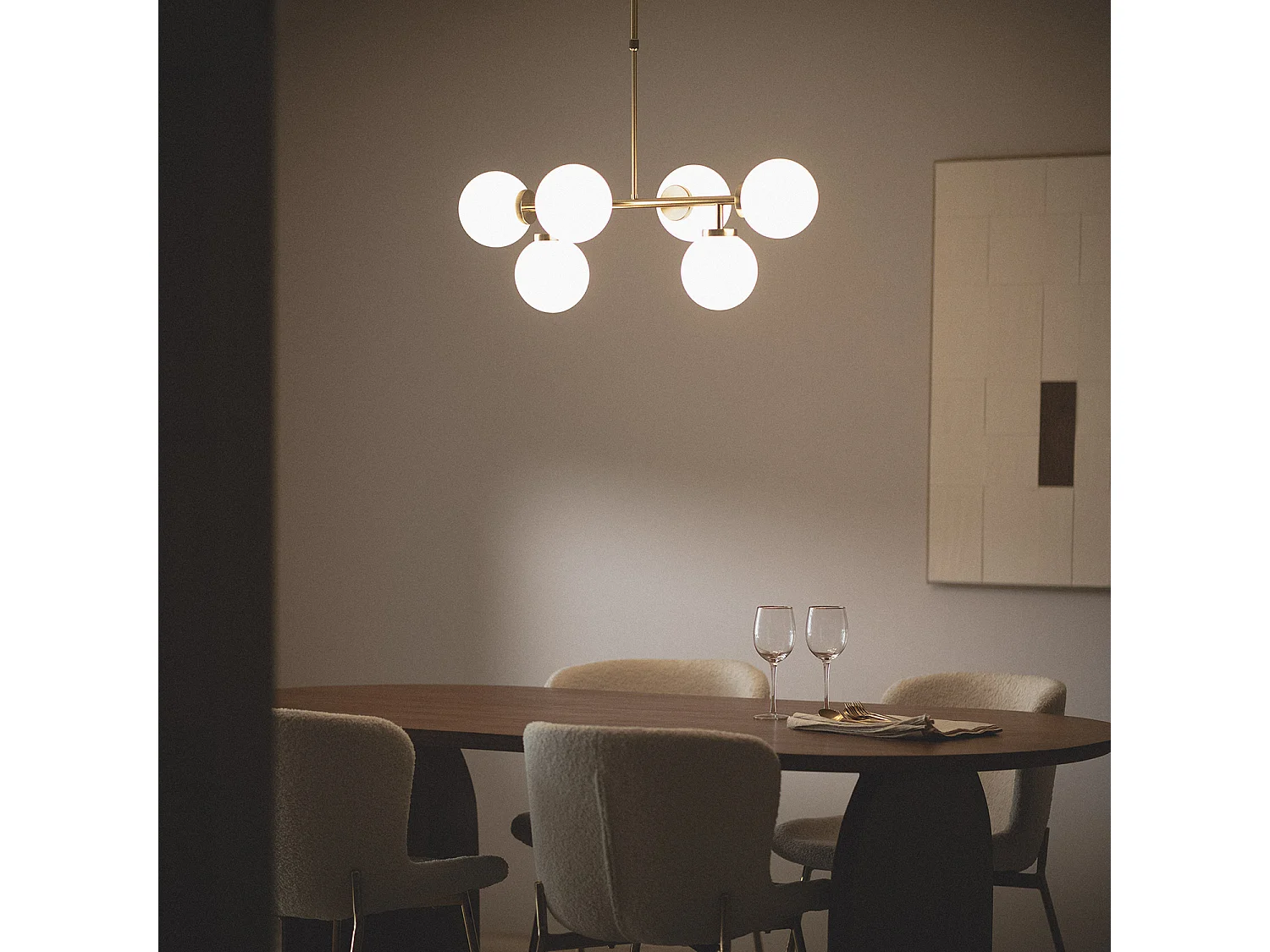 Suspension Métal et Verre Lautrec Doré