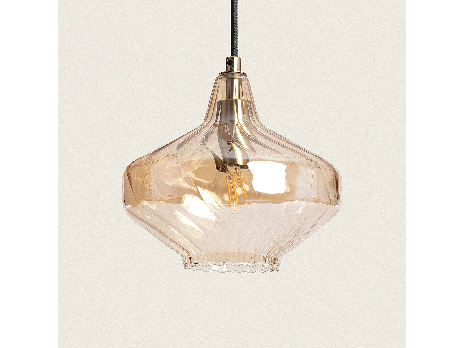 Suspension Verre Blas Ambre