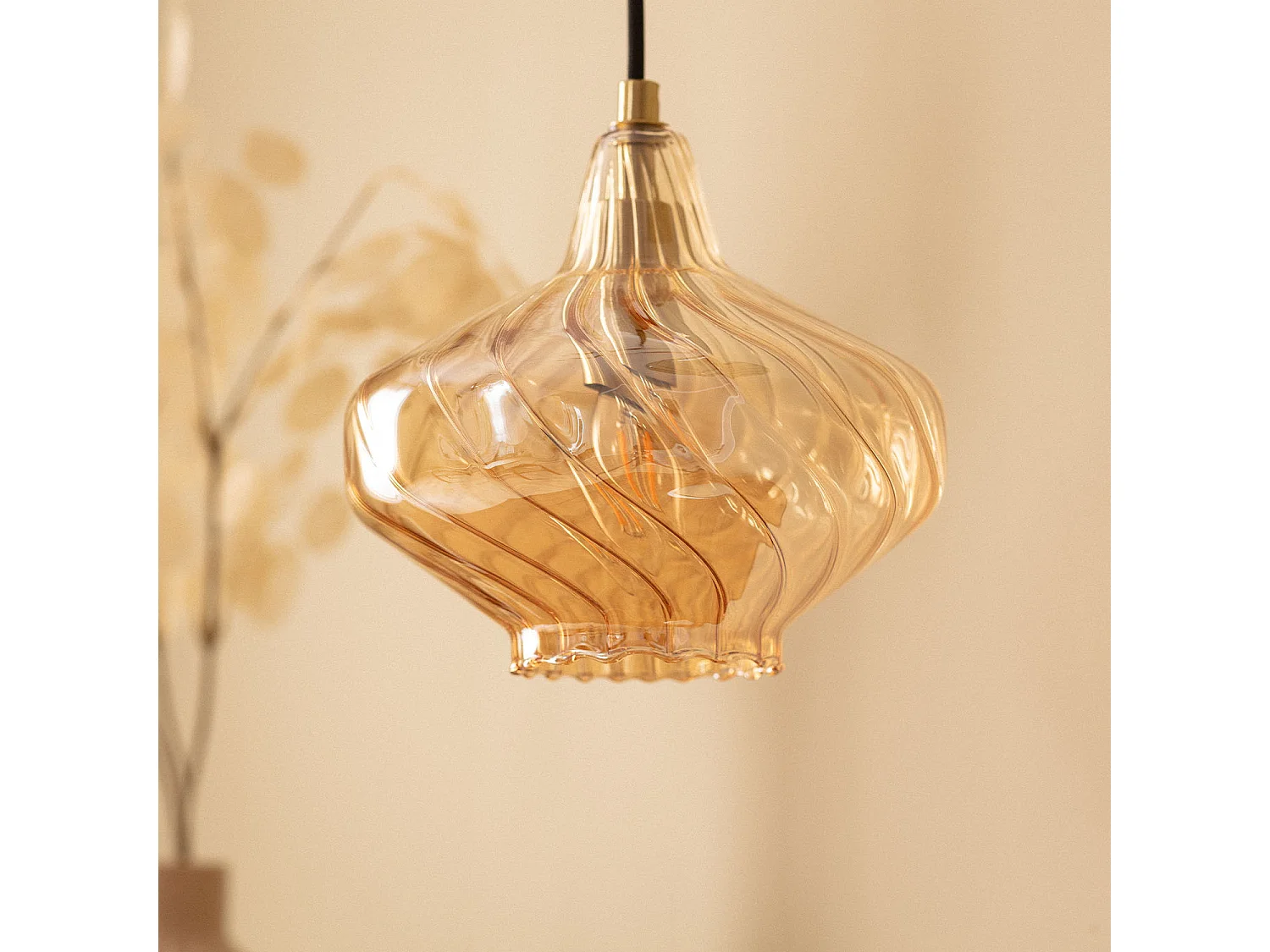 Suspension Verre Blas Ambre