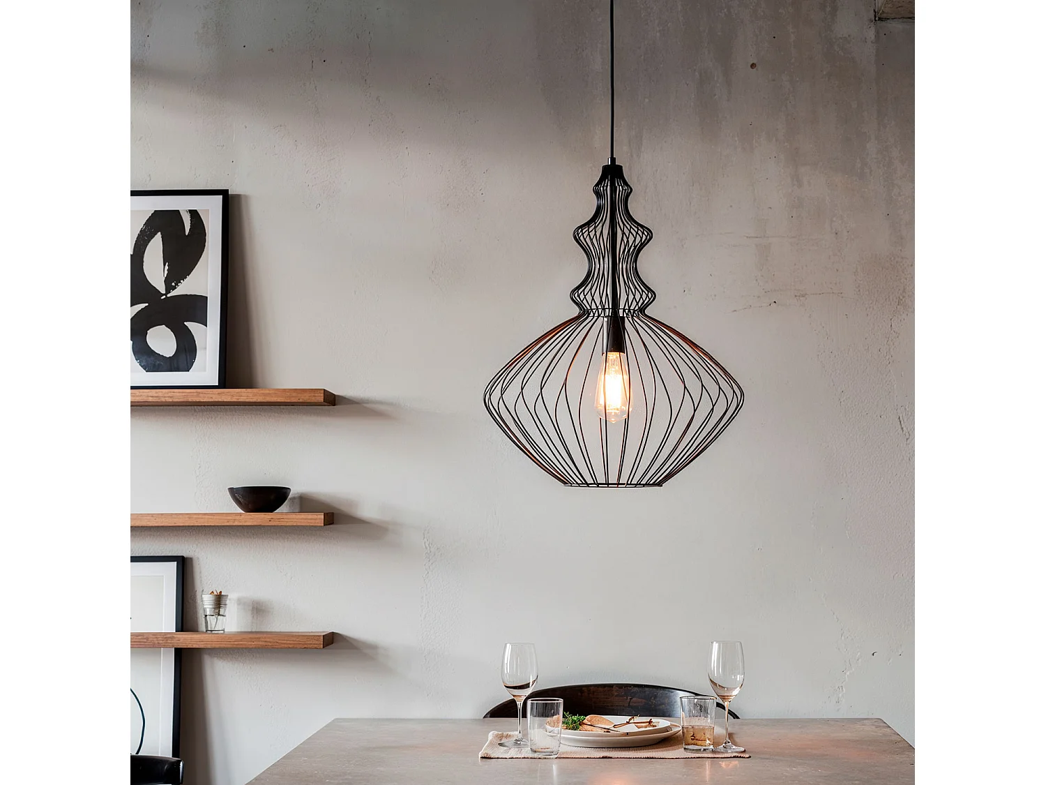 Suspension Métal Kelsie Noir