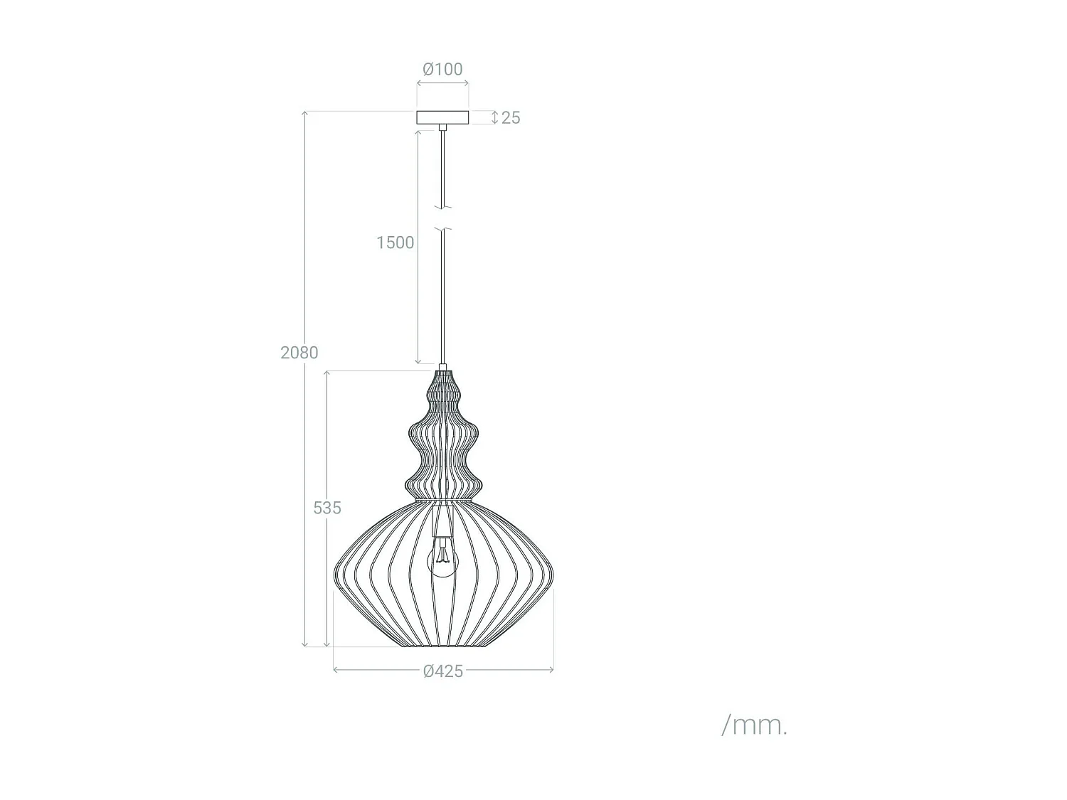 Suspension Métal Kelsie Noir