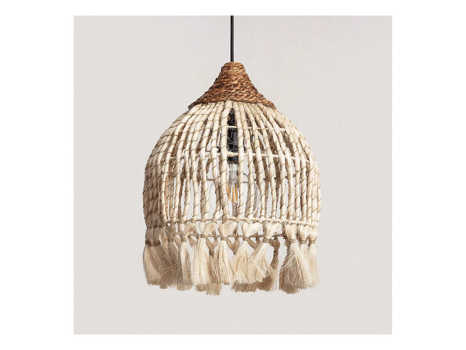 Suspension Rotin et Ramie Kempo Buki ILUZZIA Naturel