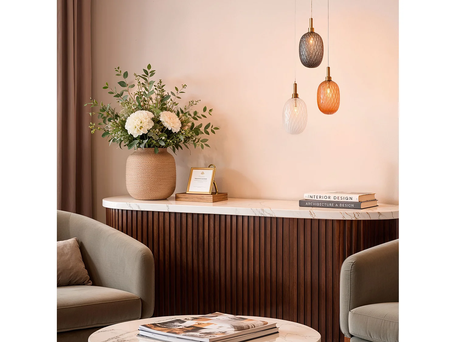 Suspension Verre Shalim Multicolore