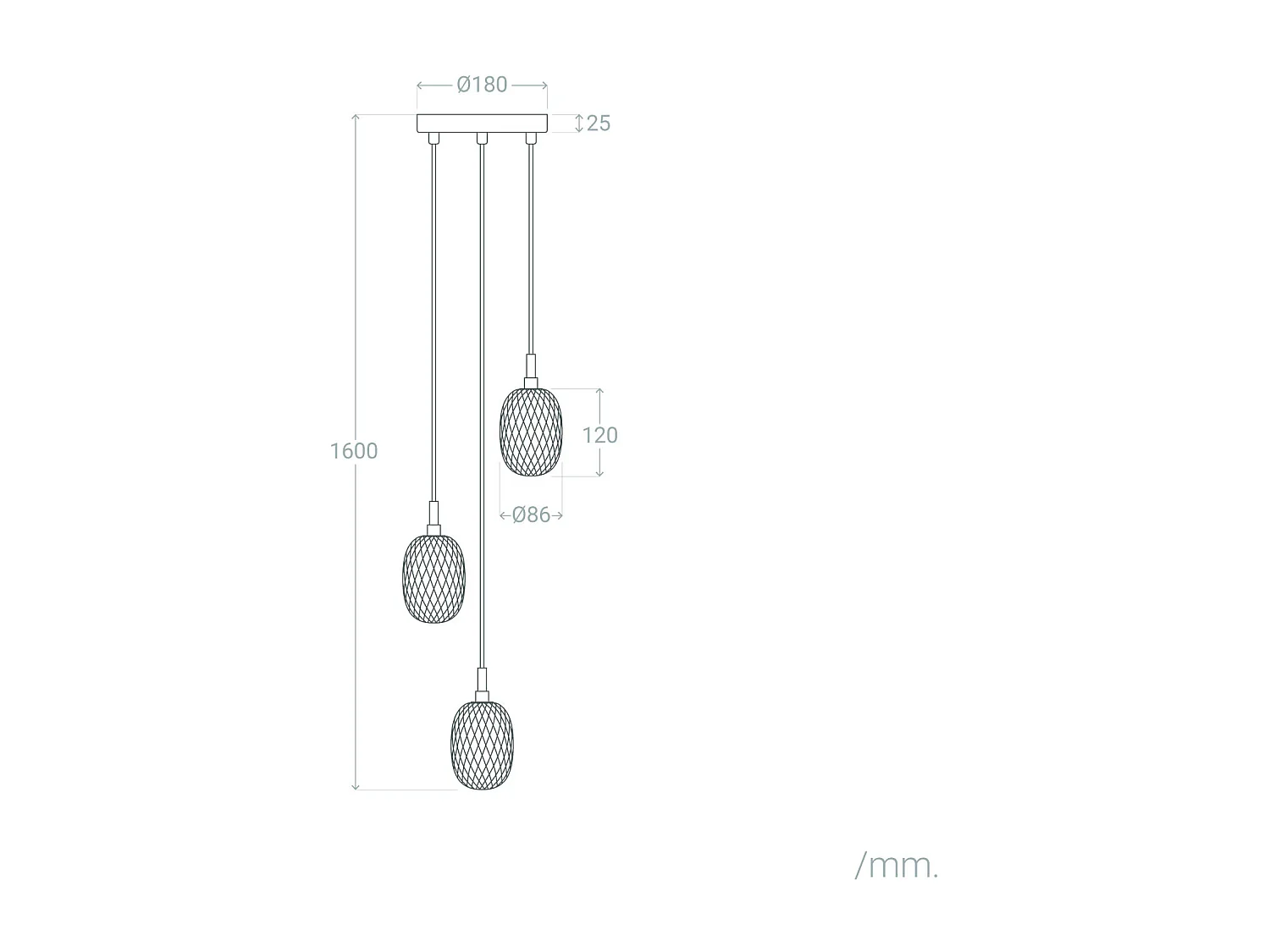 Suspension Verre Shalim Multicolore