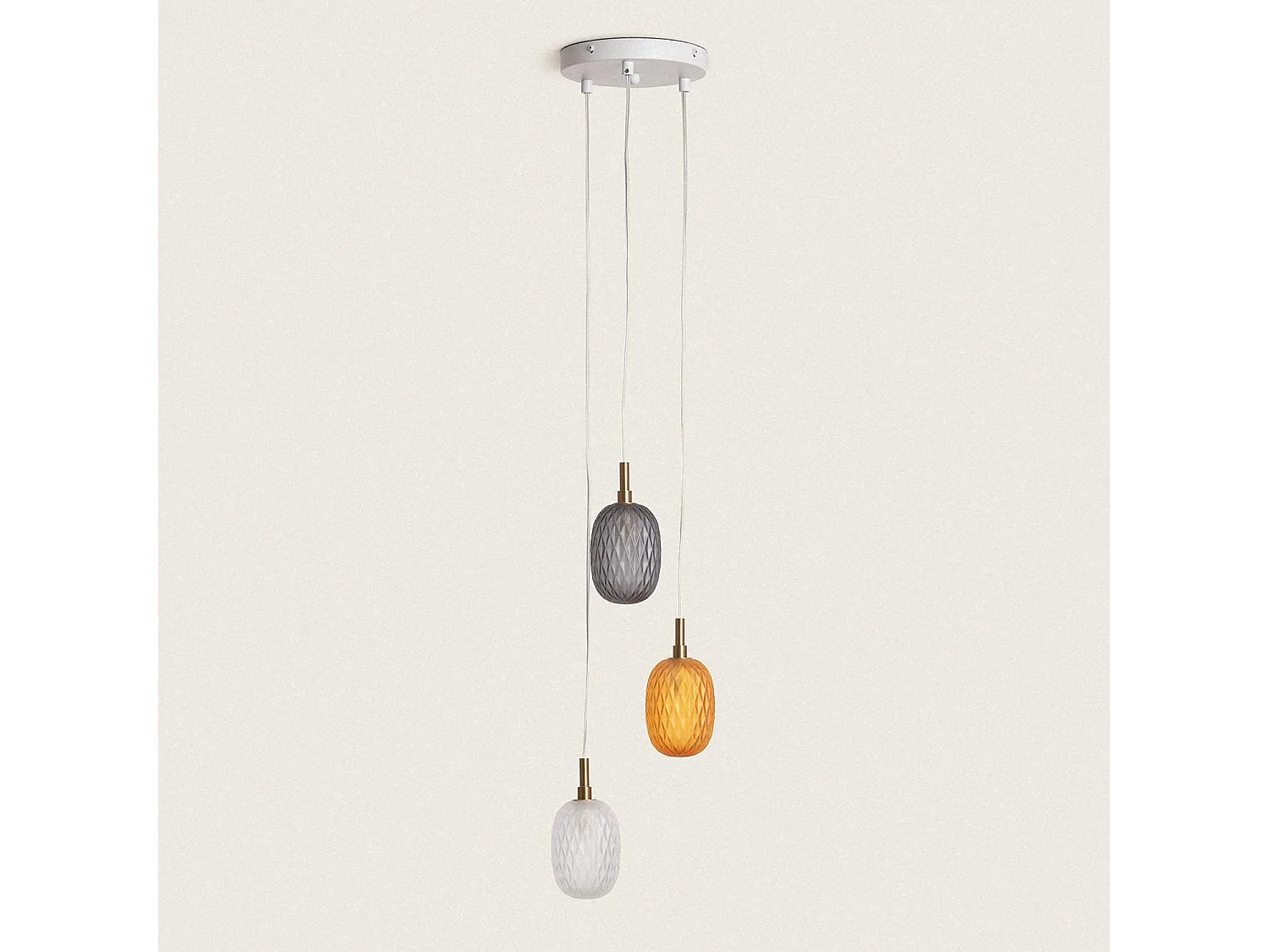 Suspension Verre et Métal Shalim Multicolore
