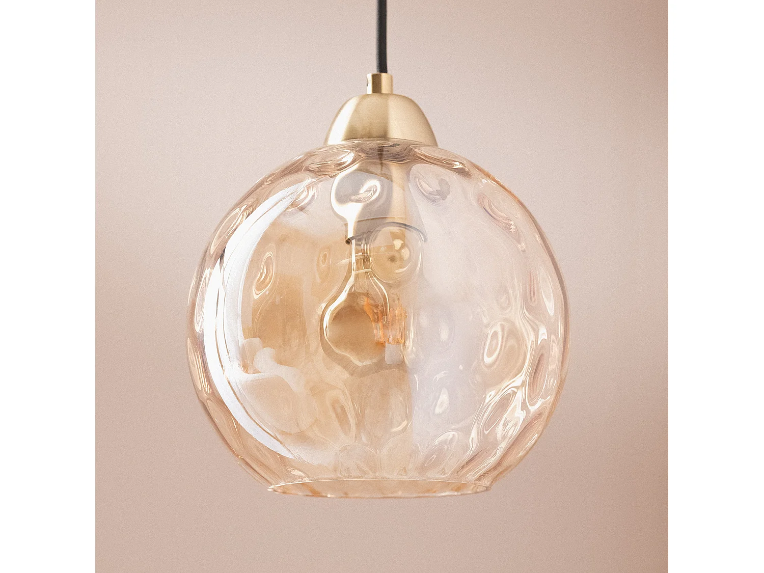 Lámpara Colgante Cristal Cornelio Ámbar