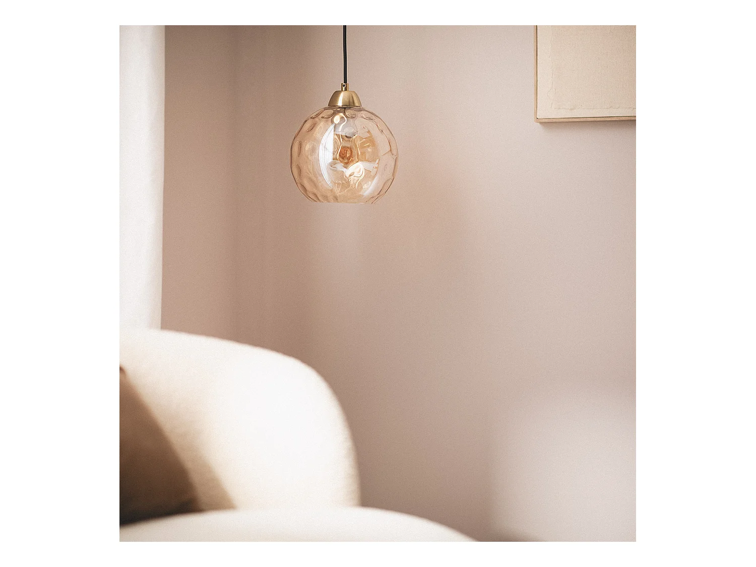 Lámpara Colgante Cristal Cornelio Ámbar