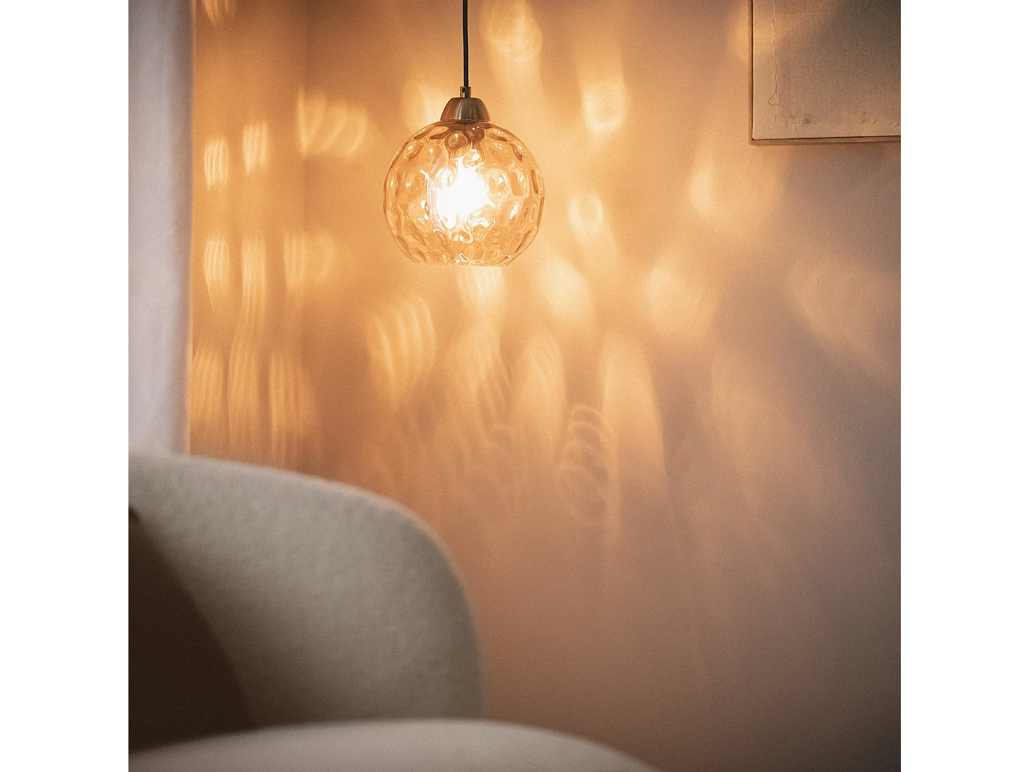 Lampada a Sospensione Vetro Cornelio Ambra