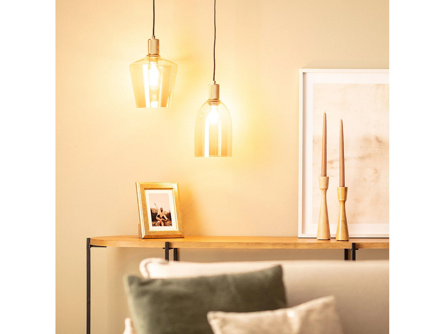 Suspension Verre Vitelio Ambre