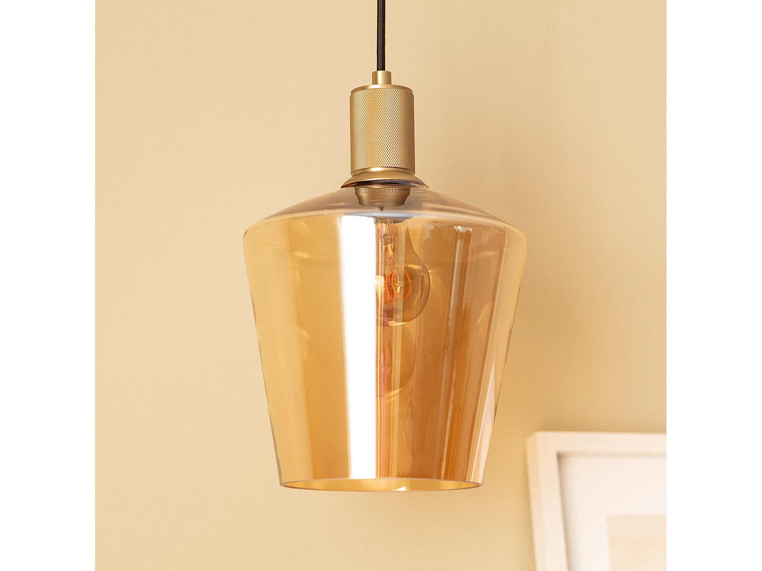 Suspension Verre Vitelio Ambre