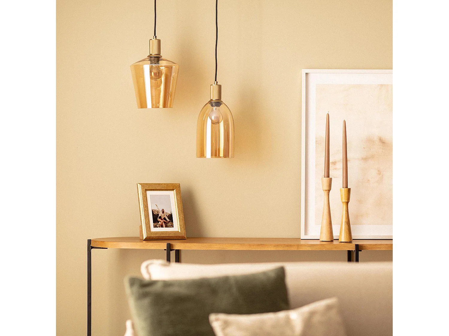 Suspension Verre Vitelio Ambre