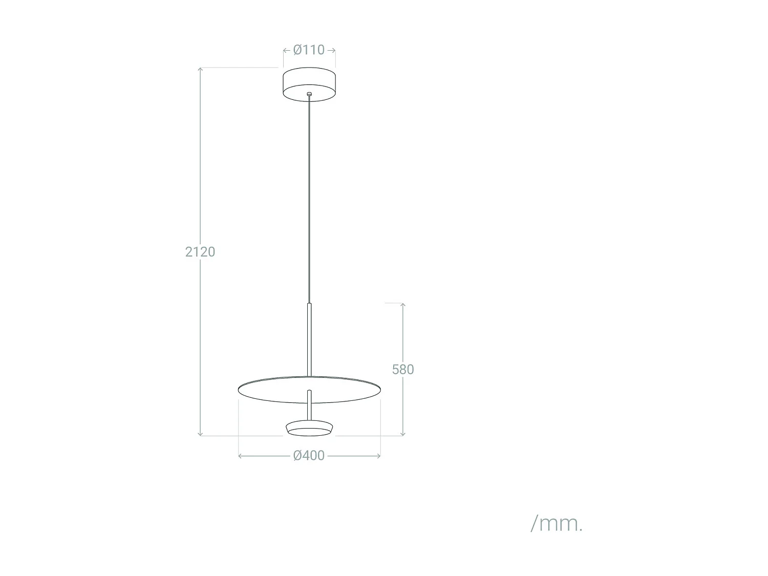 Lampada a Sospensione LED 10,5W Alluminio Ariella Bianco