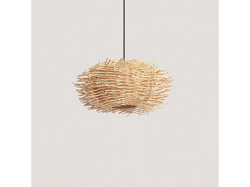 Lampada a Sospensione Rattan Nulko ILUZZIA M Tessuto Naturale