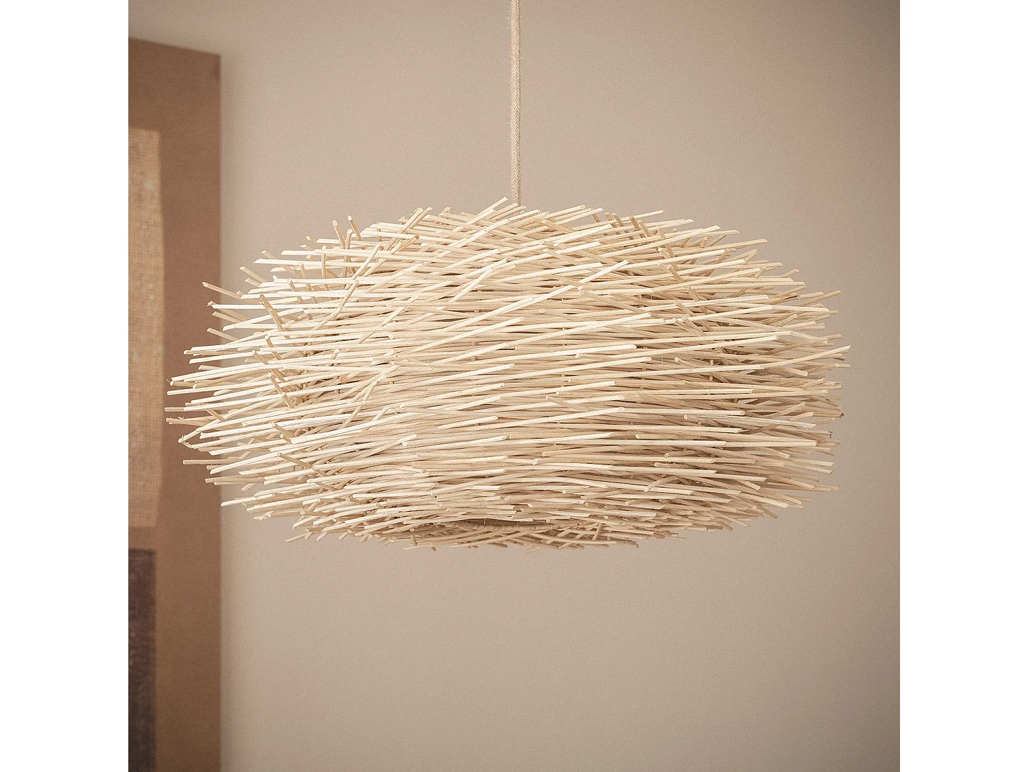 Suspension Rotin Nulko ILUZZIA M Textile naturel