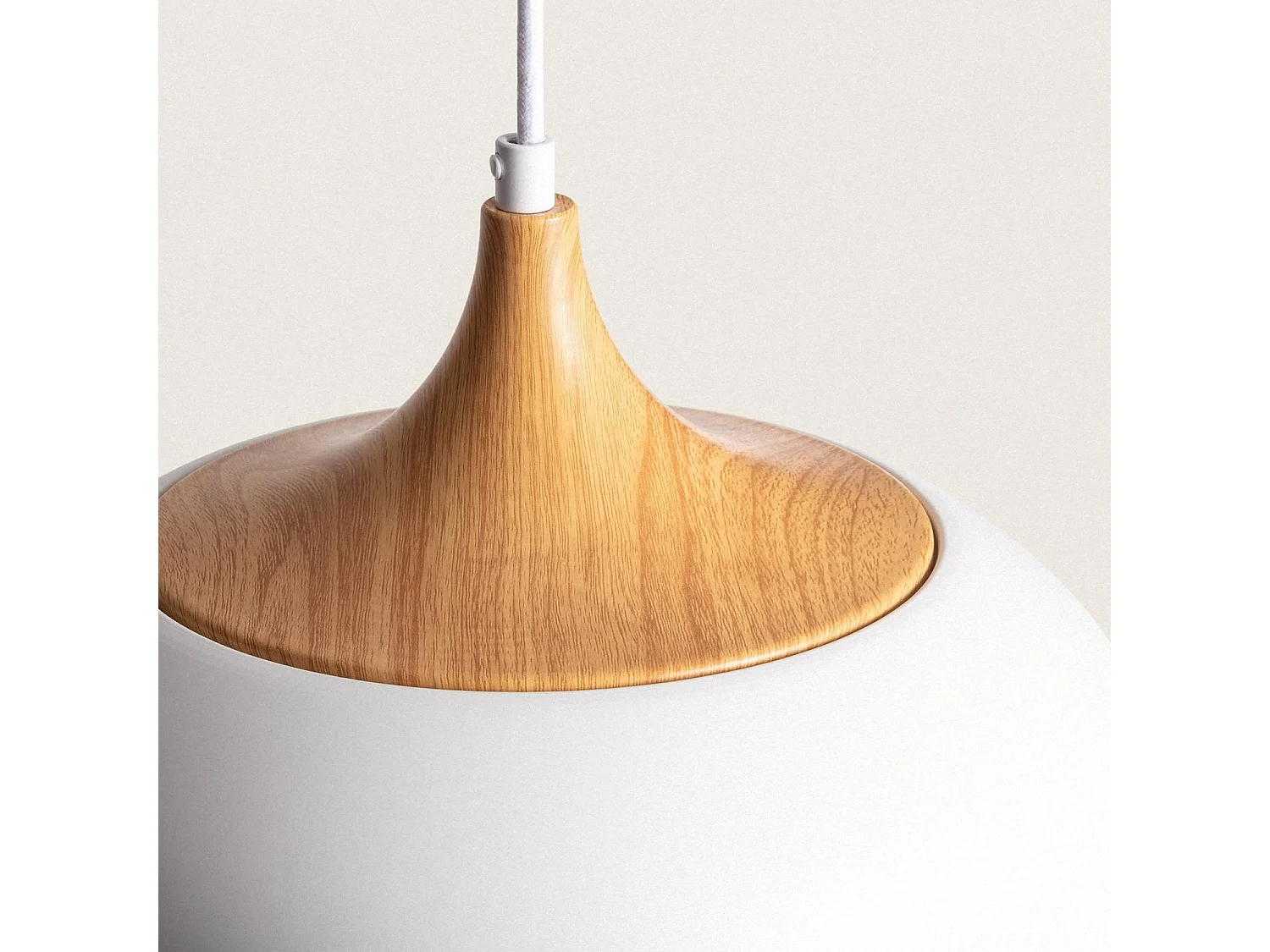 Suspension Métal et Bois Serena Blanc