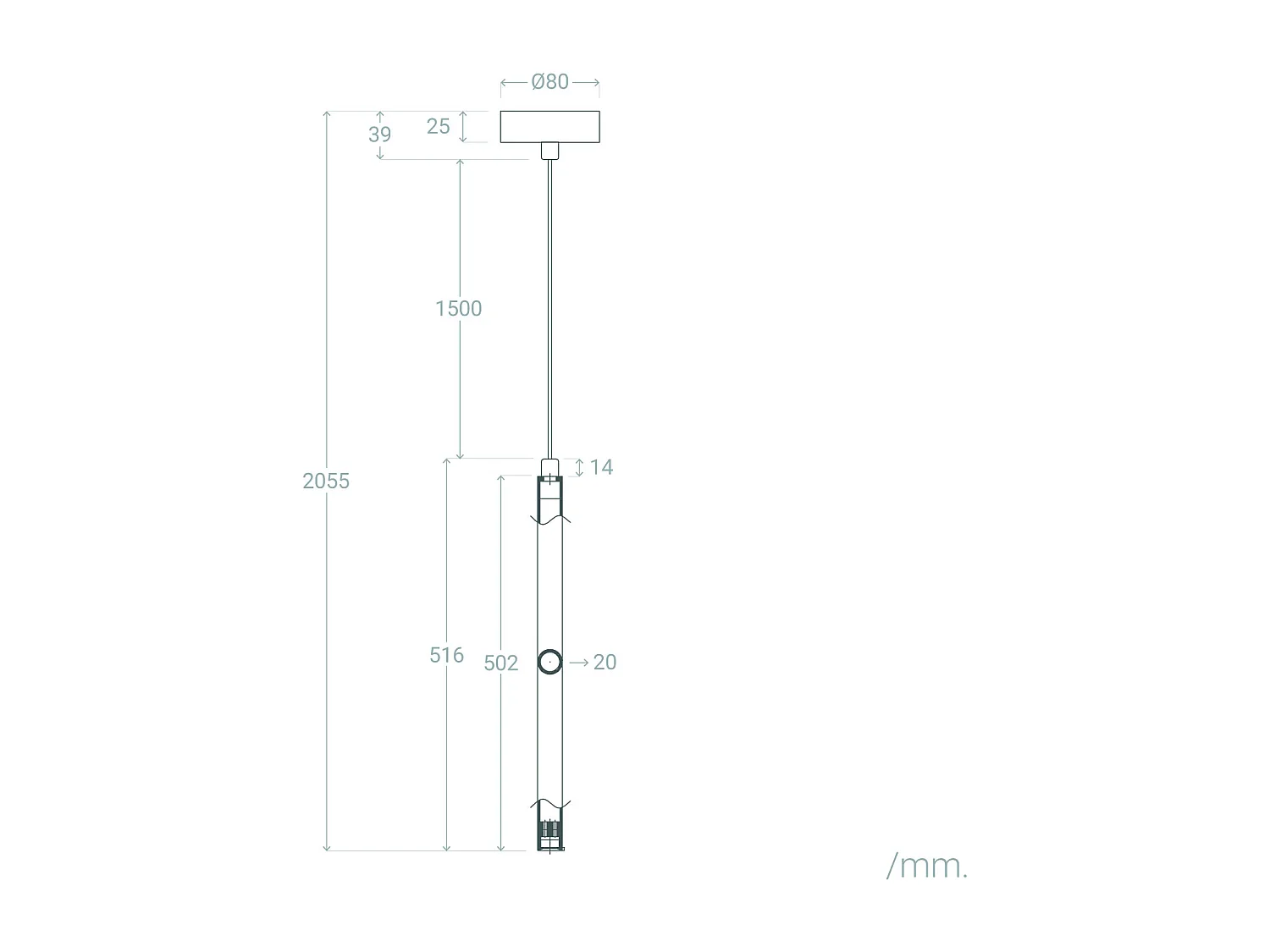 Lámpara Colgante LED 3W Aluminio Evory M Dorado