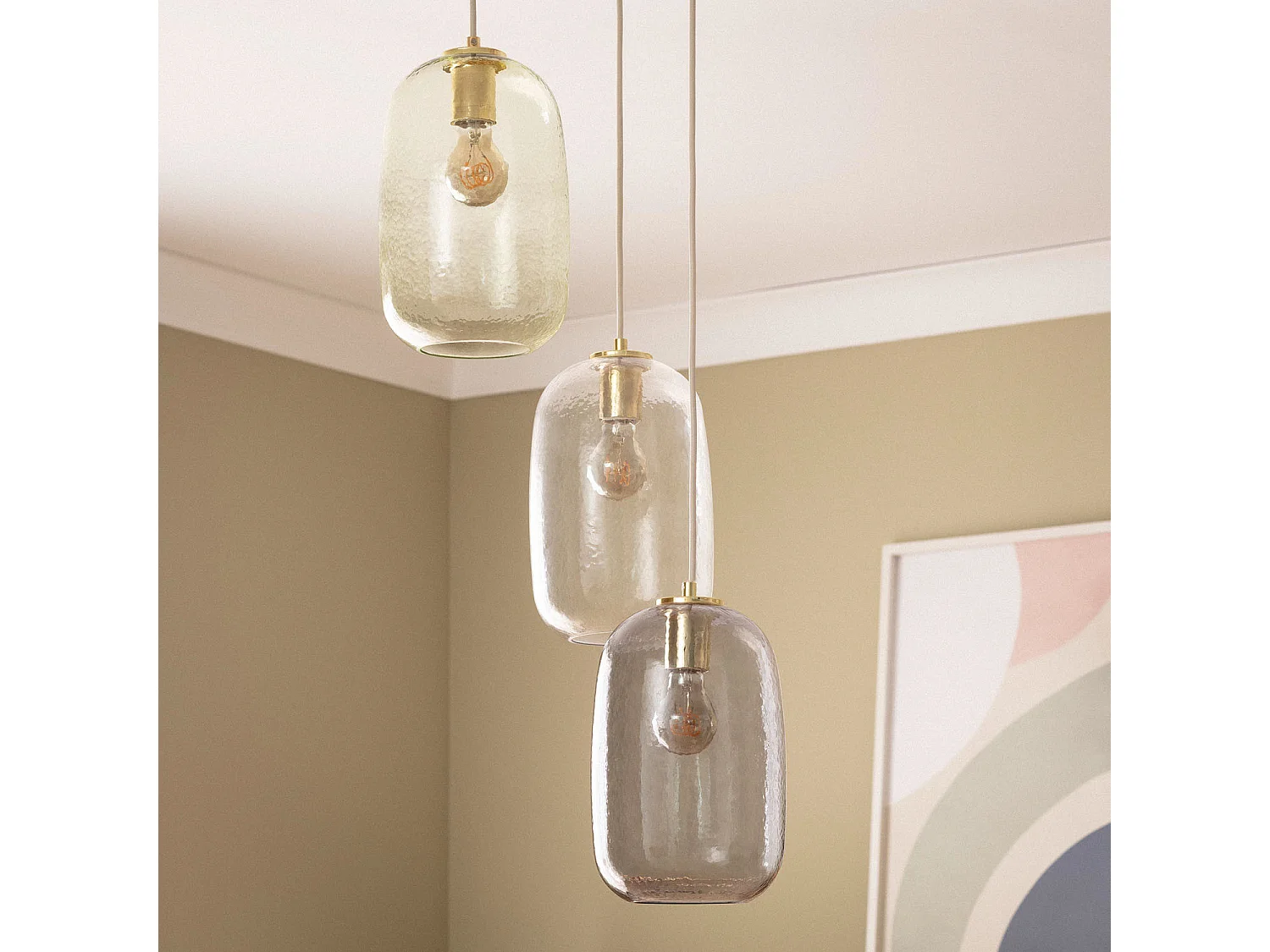 Lampada a Sospensione Vetro Bonhomía Multicolore