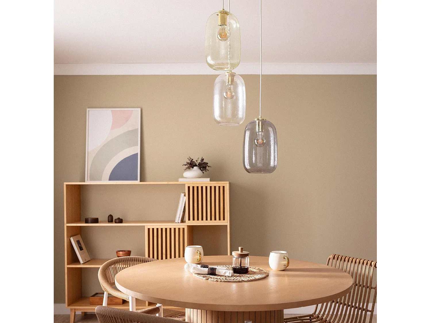 Lampada a Sospensione Vetro Bonhomía Multicolore