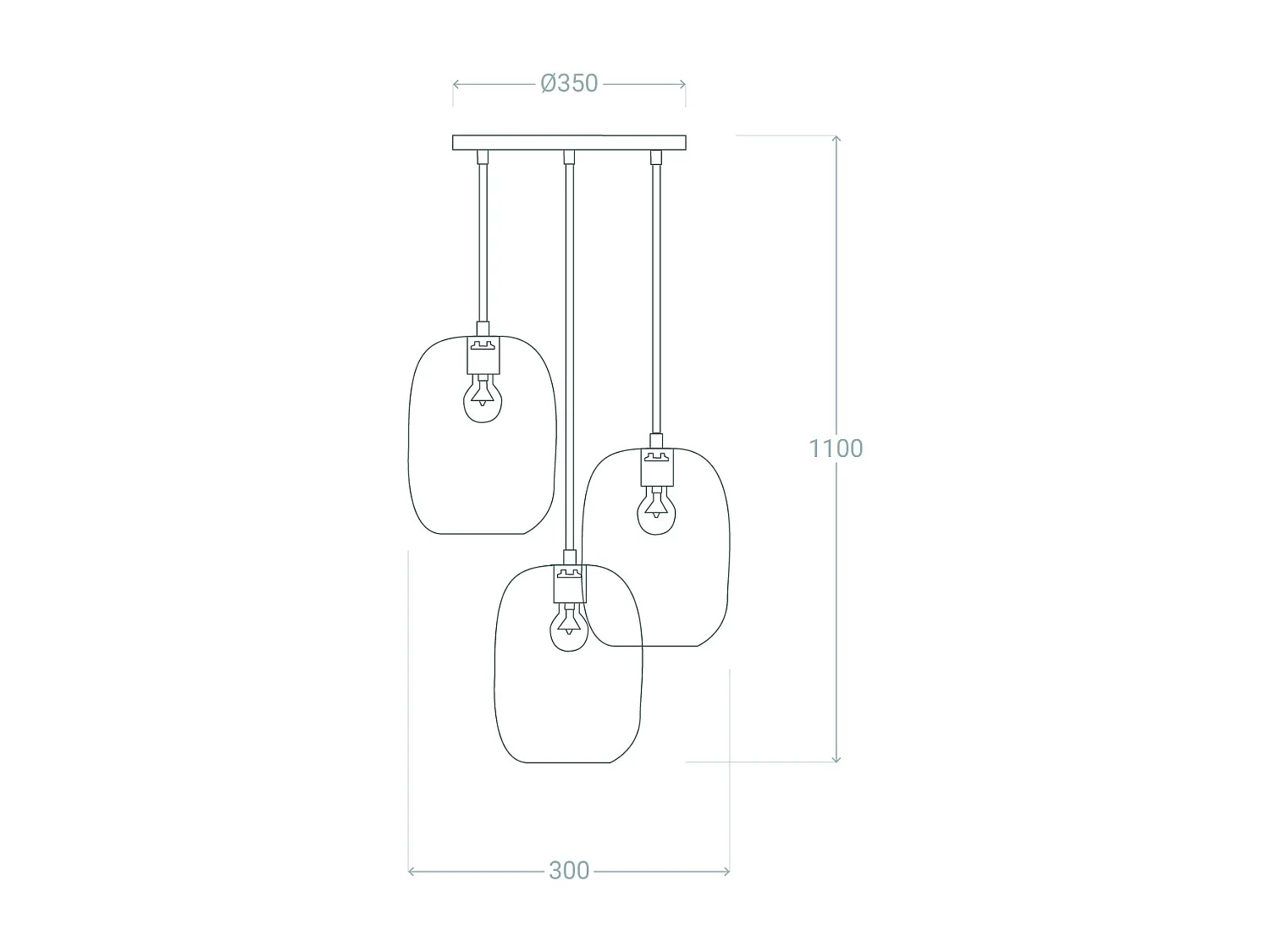 Suspension Verre Bonhomía Multicolore