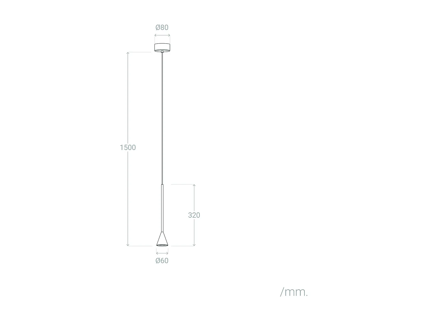 Lampada a Sospensione LED 6W Alluminio Piaski Nero