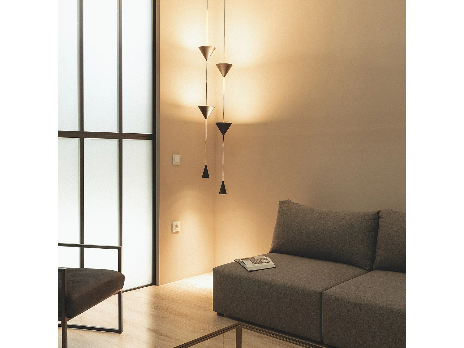 Suspension LED 13W Métal Tadim Noir mat