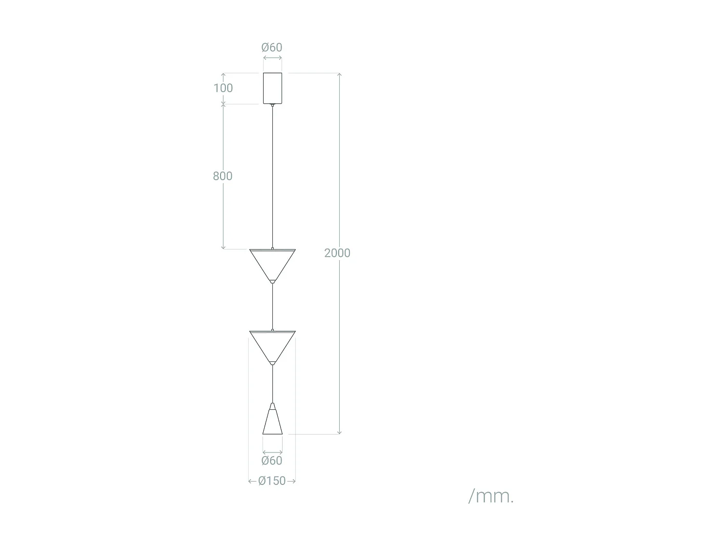 Suspension LED 13W Métal Tadim Noir mat