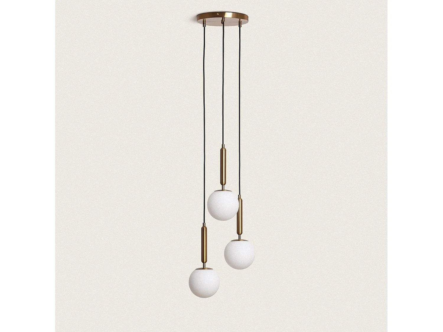 Suspension Métal et Verre Tri Oto Doré